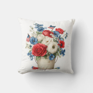 Almohada de lanzamiento de flores patrióticas