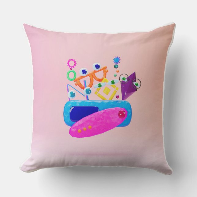 Almohada de lanzamiento de formas de monstruos geo (Anverso)