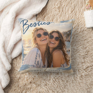 Almohada de lanzamiento de foto de playa de Bestie