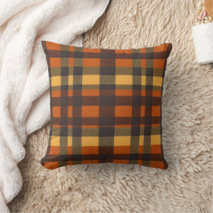 Almohada de lanzamiento de franela a cuadros de ot