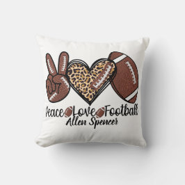 Almohada de lanzamiento de fútbol, paz, amor