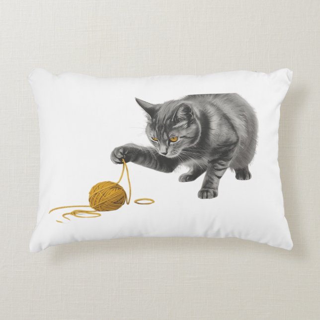 Almohada de lanzamiento de gato lindo | Cojín Feli (Anverso)