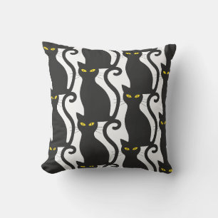 Almohada de lanzamiento de gato negro