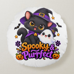 Almohada de lanzamiento de gato negro de Halloween