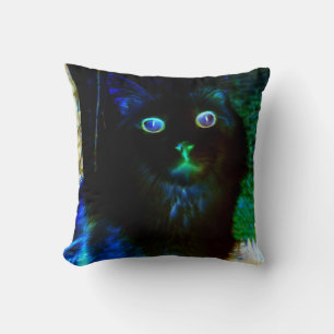 Almohada de lanzamiento de gato que brilla en la o