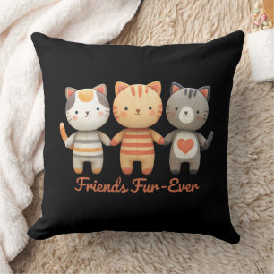 Almohada de lanzamiento de gatos lindos amigos par