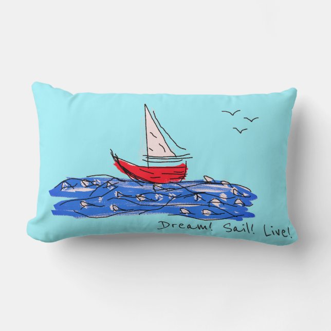 Almohada de lanzamiento de gaviotas de barco de ma (Anverso)