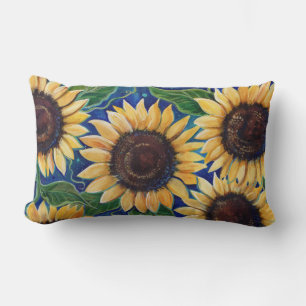 almohada de lanzamiento de girasol por la noche de