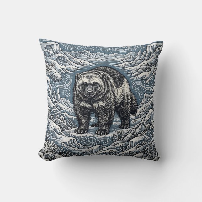 Almohada de lanzamiento de glotón del norte (Anverso)