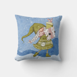 Almohada de lanzamiento de Gnome de Navidad con re