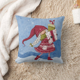 Almohada de lanzamiento de Gnome de Navidad con re
