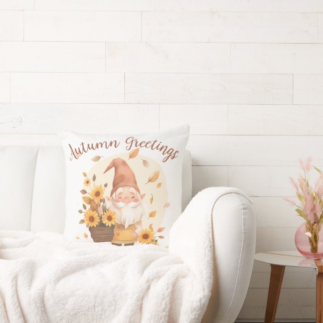 Almohada de lanzamiento de Gnome de Otoño – Acento (Sofá)