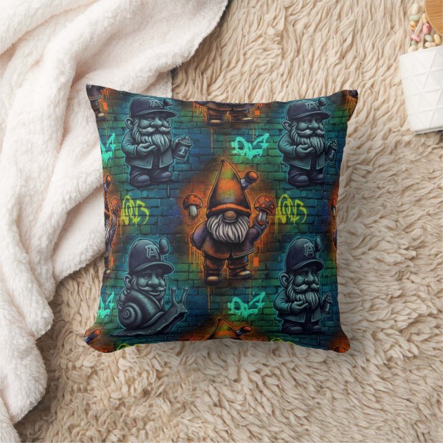 Almohada de lanzamiento de gnomo de grafiti (Manta)