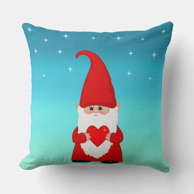 Almohada de lanzamiento de gnomo navideño lindo (Anverso)