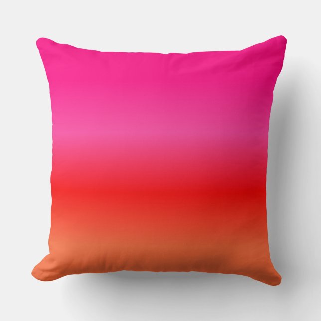 almohada de lanzamiento de gradiente rosa, rojo y  (Anverso)