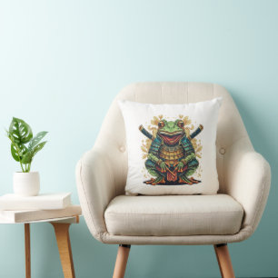 Almohada de lanzamiento de guerrero rana samurái 4