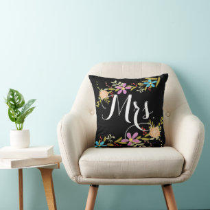 Almohada de lanzamiento de guirnalda floral vintag