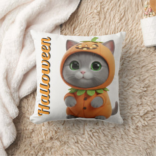 Almohada de lanzamiento de Halloween de gato de ca