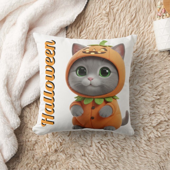 Almohada de lanzamiento de Halloween de gato de ca (Manta)