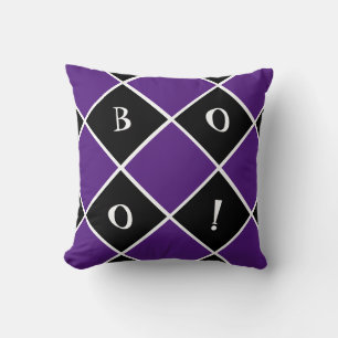 Almohada de lanzamiento de Halloween morada y negr