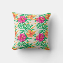 Almohada de lanzamiento de hibisco de la isla