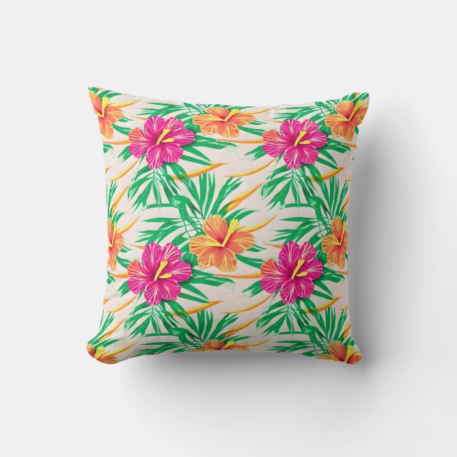 Almohada de lanzamiento de hibisco de la isla (Anverso)