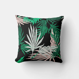 Almohada de lanzamiento de hojas de palma verde na