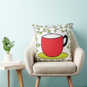 Almohada de lanzamiento de hojas de taza de té