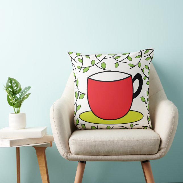 Almohada de lanzamiento de hojas de taza de té (Silla)
