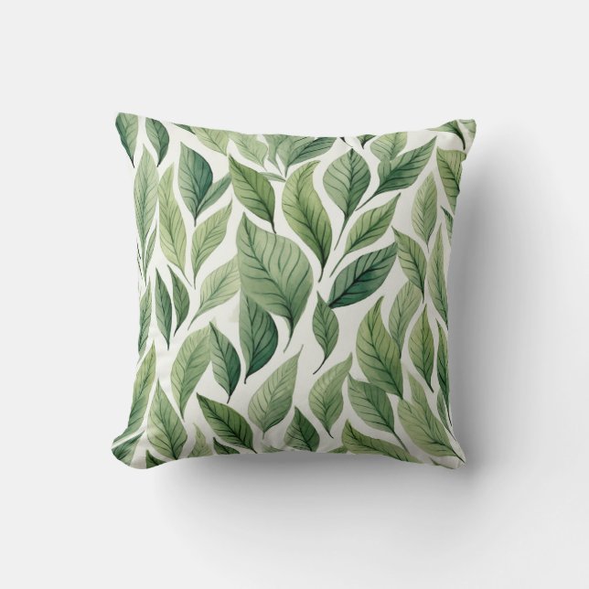 Almohada de lanzamiento de hojas florales (Anverso)