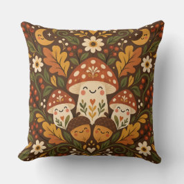 Almohada de lanzamiento de hongos de otoño acogedo