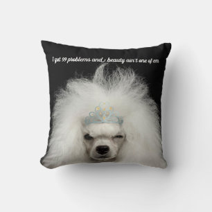 Almohada de lanzamiento de humor de caniche divert