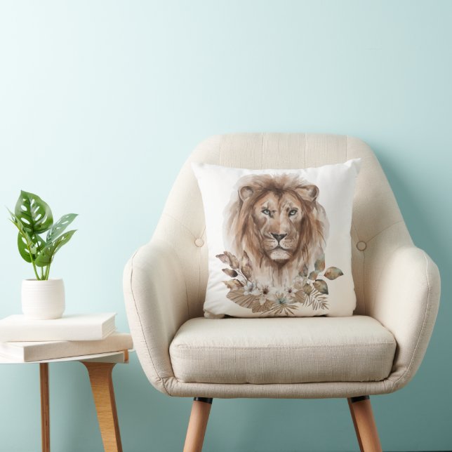 Almohada de lanzamiento de impresión Safari de leó (Silla)