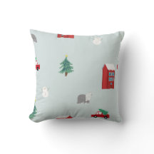 Almohada de lanzamiento de la aldea de invierno -