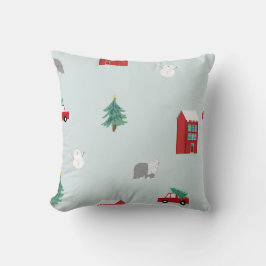 Almohada de lanzamiento de la aldea de invierno -
