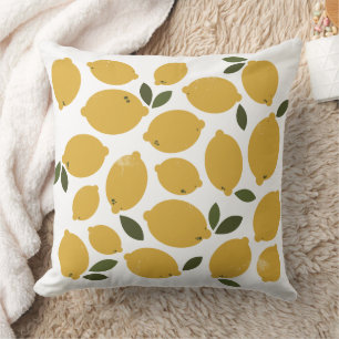 Almohada de lanzamiento de limón amarillo