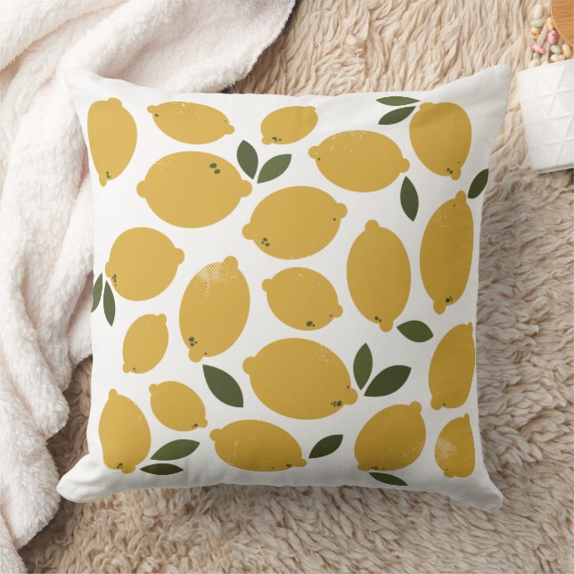 Almohada de lanzamiento de limón amarillo (Manta)