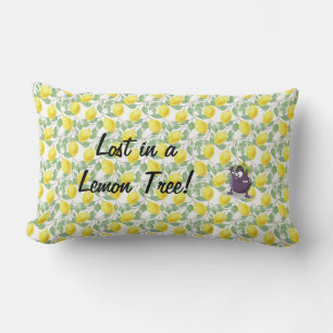 Almohada de lanzamiento de limón y berenjena