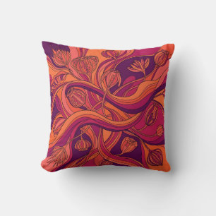 Almohada de lanzamiento de línea naranja atardecer