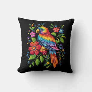 Almohada de lanzamiento de loro vibrante 