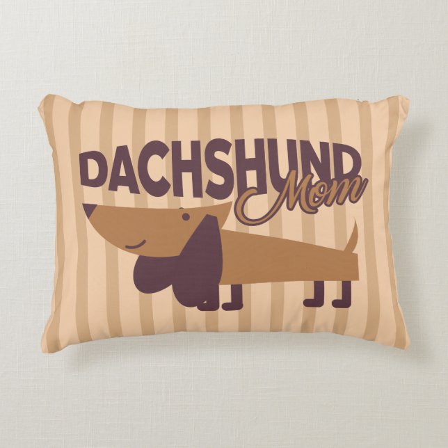Almohada de lanzamiento de mamá Dachshund (Anverso)