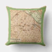 Almohada de lanzamiento de mapa antiguo de Minneap