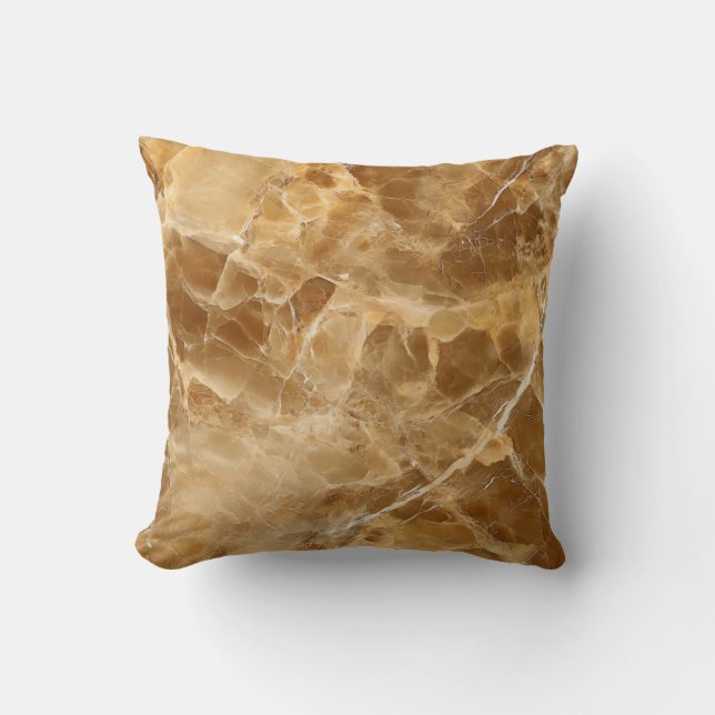 Almohada de lanzamiento de mármol dorado ámbar (Anverso)