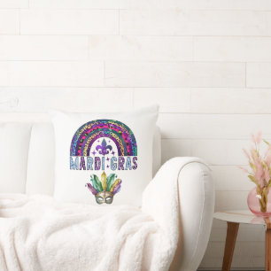 Almohada de lanzamiento de máscara y arcoíris de M