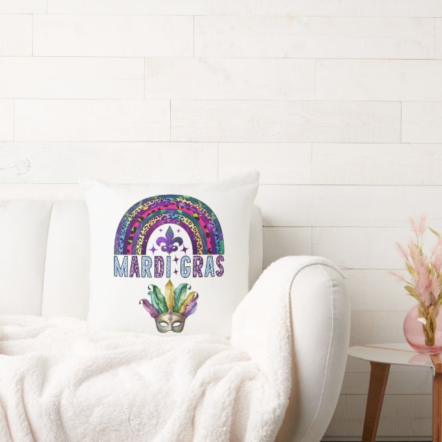 Almohada de lanzamiento de máscara y arcoíris de M (Sofá)