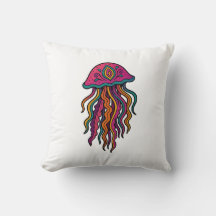 Almohada de lanzamiento de medusas coloridas