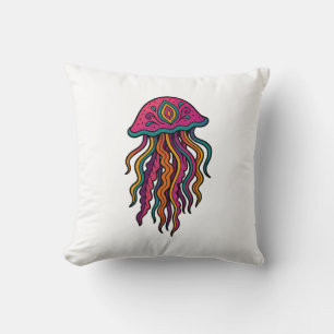 Almohada de lanzamiento de medusas coloridas