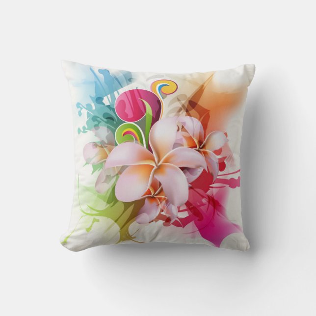 Almohada de lanzamiento de moda floral abstracta (Anverso)