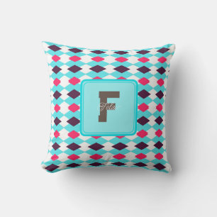 Almohada de lanzamiento de monograma chic para reg