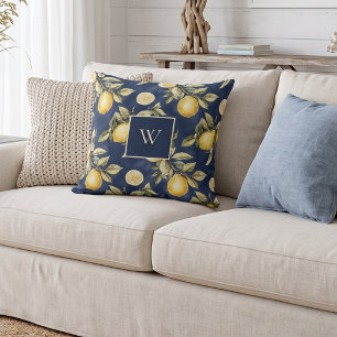 Almohada de lanzamiento de monograma con patrón de